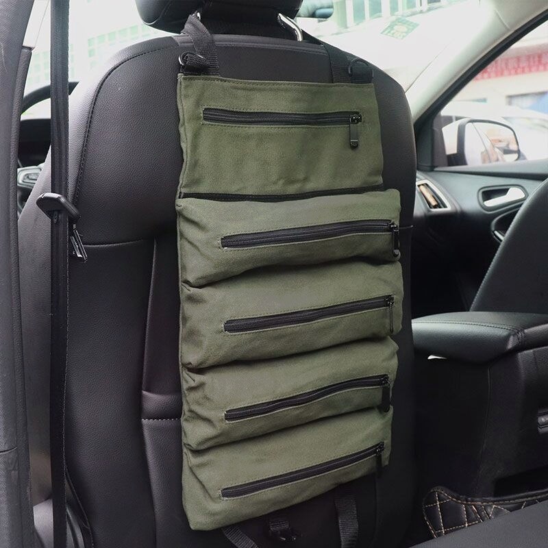 车载工具包多功能卷筒工具包悬挂袋露营便携 汽车维修 工具收纳袋