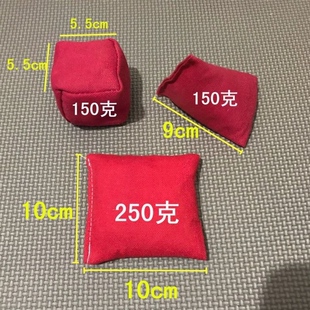 沙包套装3个 帆布加厚双层150克正方体三角形粽子沙袋250g方单色