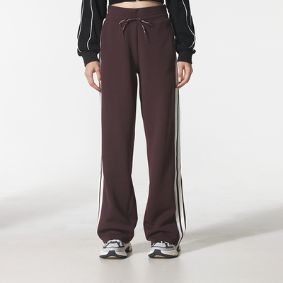 阿迪达斯女三条纹直筒运动长裤