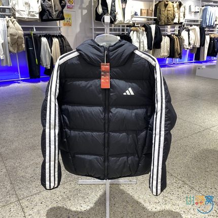 正品ADIDAS阿迪达斯男装运动休闲双面穿连帽保暖羽绒服外套KC2490