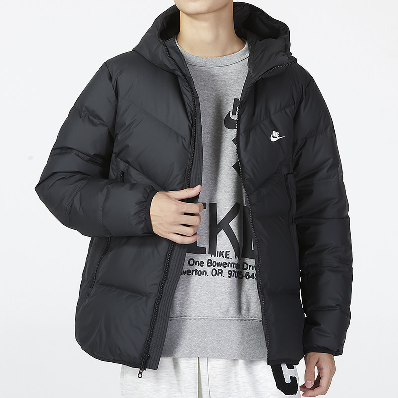 新款正品NIKE耐克男简约保暖运动休闲连帽羽绒服外套DV1132-010