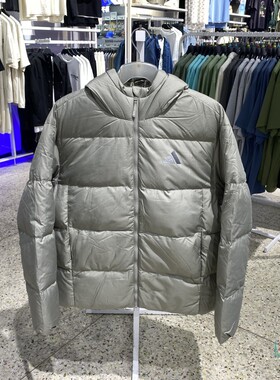 正品阿迪达斯ADIDAS男款舒适连帽拉链保暖宽松休闲羽绒服KC2479