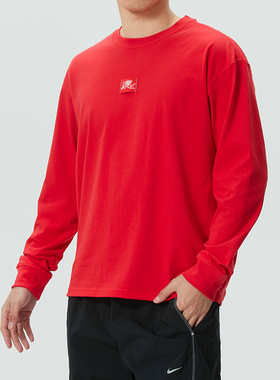 红色新年款正品NIKE耐克本命年男装运动休闲长袖T恤IO9761-613