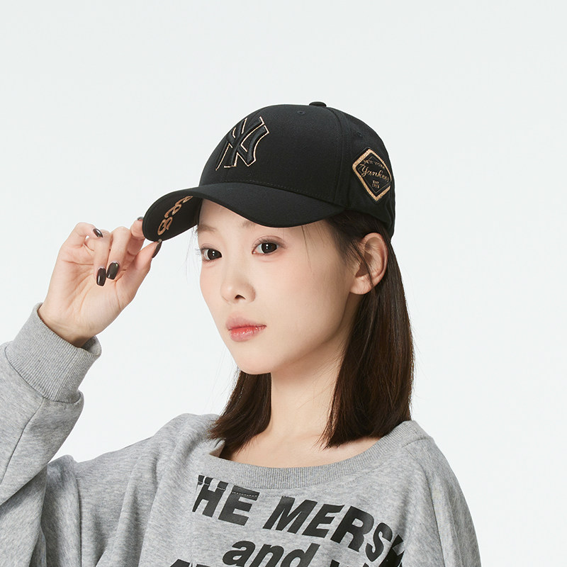 正品MLB男女帽子NY洋基队硬顶双面刺绣侧标鸭舌帽休闲运动棒球帽