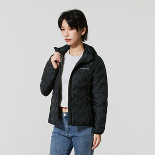 正品哥伦比亚Columbia女款百搭连帽保暖运动休闲羽绒服WR2769010