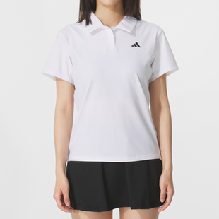 新款正品ADIDAS阿迪达斯简约透气百搭女运动休闲短袖POLO衫JZ4925