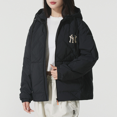 正品MLB男女款情侣连帽羽绒服