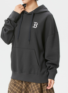 新款正品MLB时尚百搭保暖连帽男女运动休闲卫衣套头衫3AHDV0361