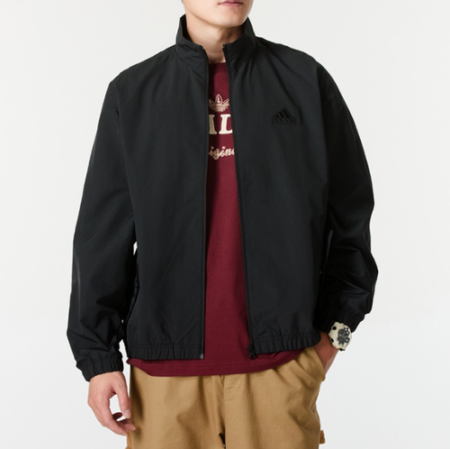 正品Adidas阿迪达斯简约百搭立领男运动休闲梭织夹克外套JI6657