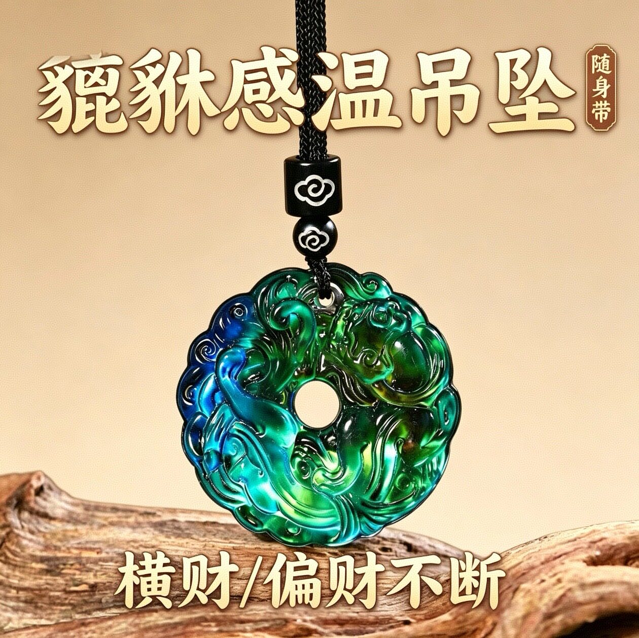 【先生推荐】感温变色貔貅吊坠男女招财聚财转运护身平安汽车吊坠