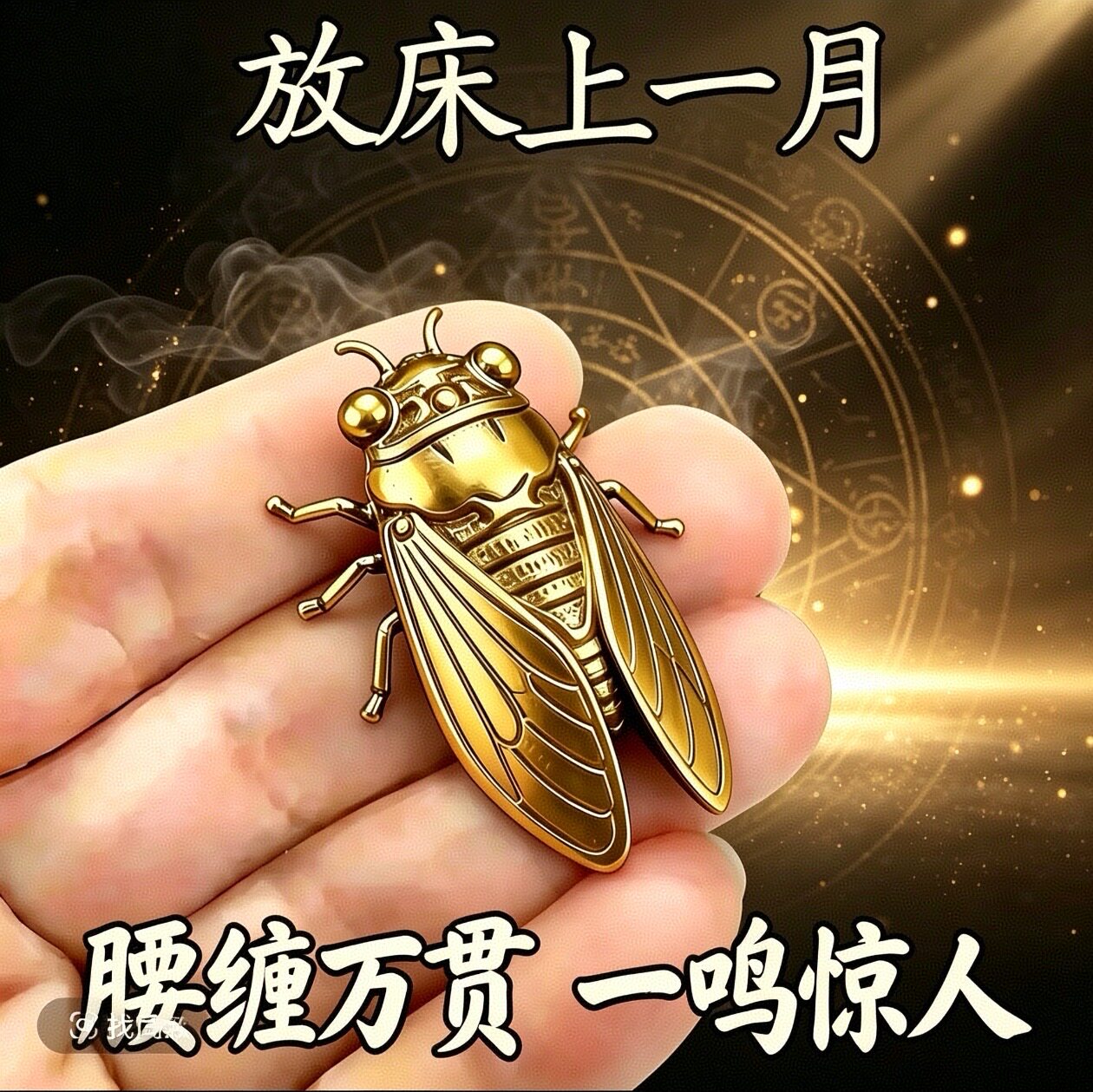 【师傅推荐】一鸣惊人知了钥匙扣招运进财挂饰钥匙扣挂件复古金蝉图片