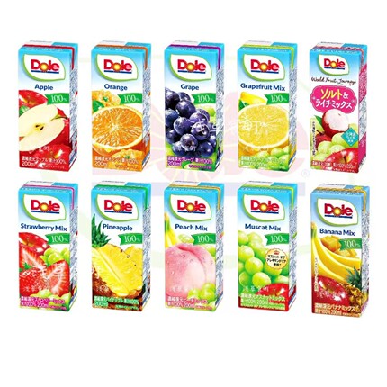 日本直邮dole都乐纯果汁苹果桃子菠萝葡萄青提橙汁低糖健康饮料