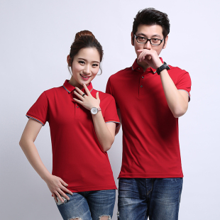 安美薇情侣装夏装POLO衫学生班服聚会短袖T恤定制工作服运动会
