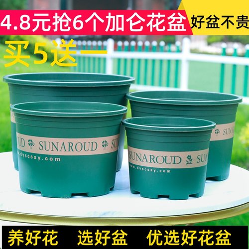 4.6元抢6个加厚型塑料加仑盆花盆