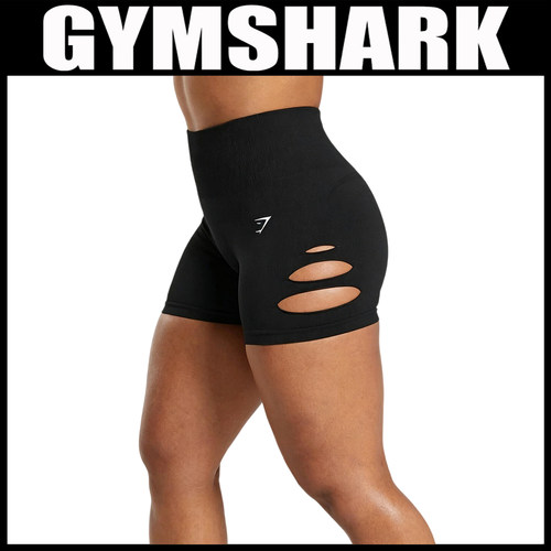 英国Gymshark Gains Seamless 鲨鱼高腰短裤女提臀健身三分骑行裤