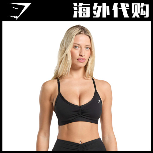 英国Gymshark Ruched Strappy运动bra吊带健身瑜伽运动文胸内衣女
