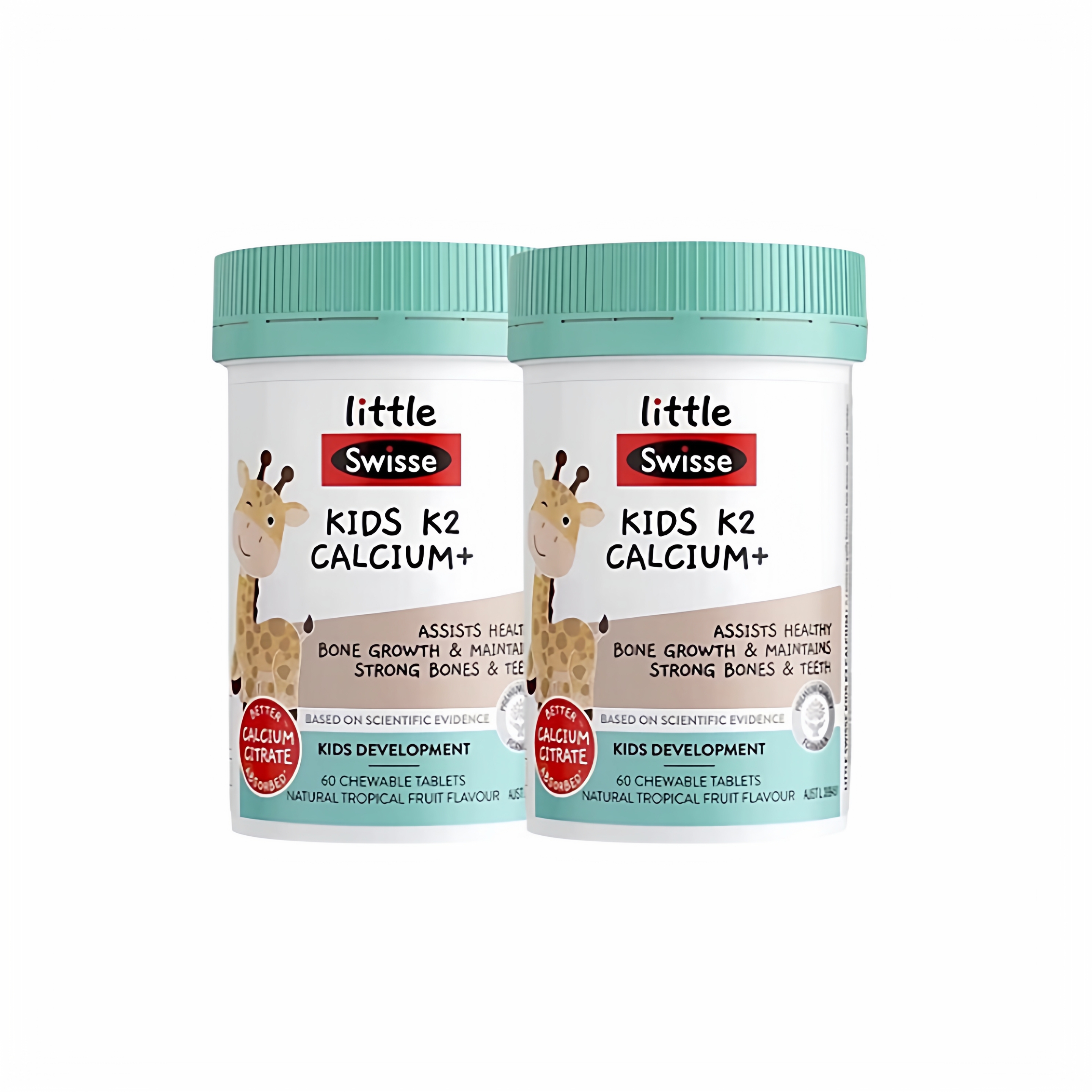 Little Swisse/小小斯维诗儿童维生素K2柠檬酸钙D3咀嚼片 60片/瓶