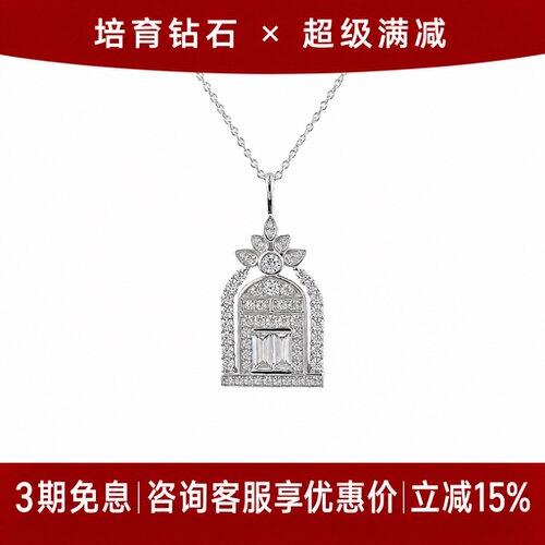 正品莫桑钻纯银镀18K金HW对版项链【幸福之门】满钻蛇骨链轻奢