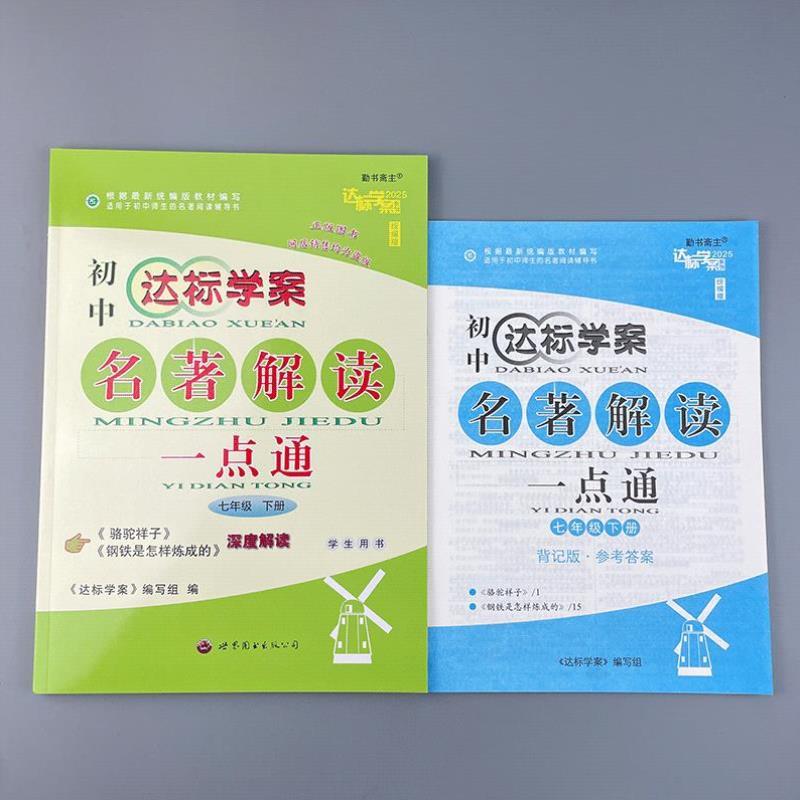 （正版）2025初中达标学案名著解读一点通七年级下册 学生用书 本书编写组 骆驼祥子钢铁是怎样炼成的深度解读 世界图书出版社