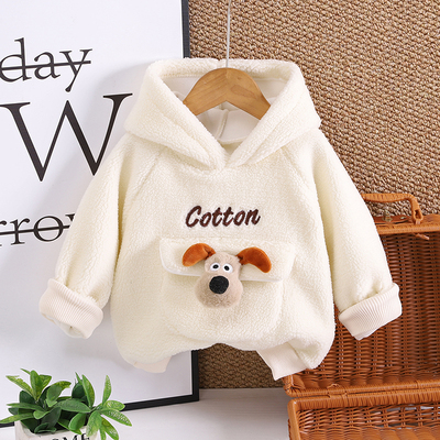 男童加绒卫衣秋冬款连帽