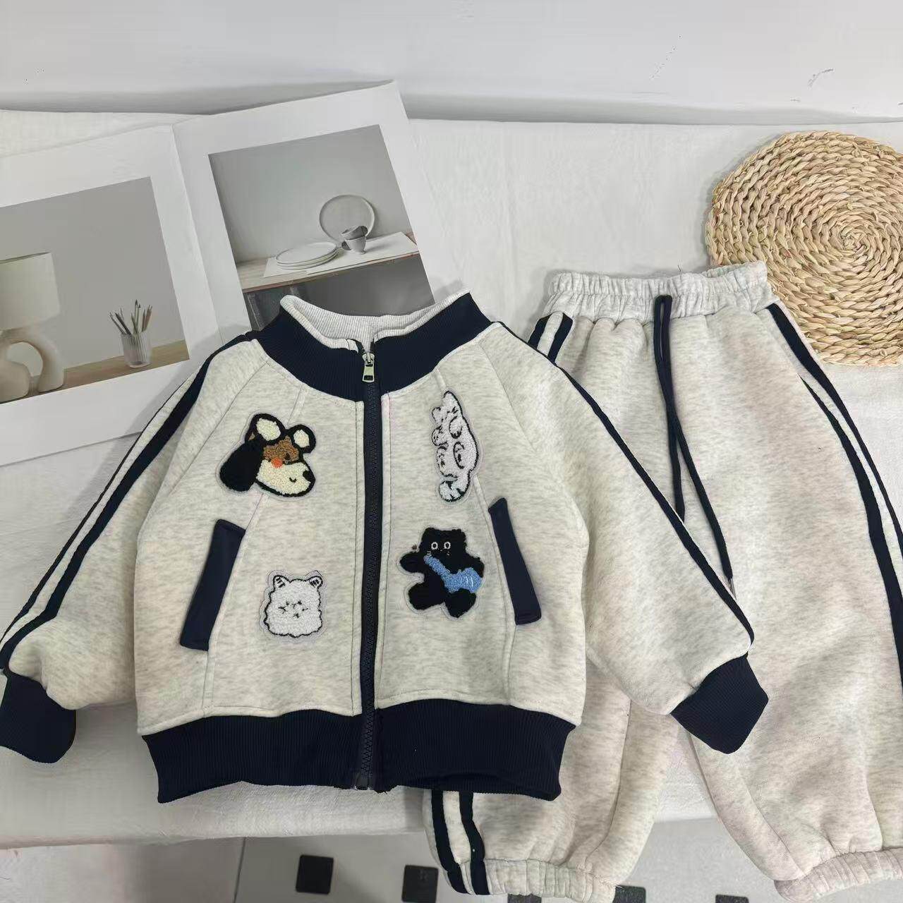 男童春装套装时髦儿童装2026新款宝宝春季卫衣两件套酷帅运动衣服