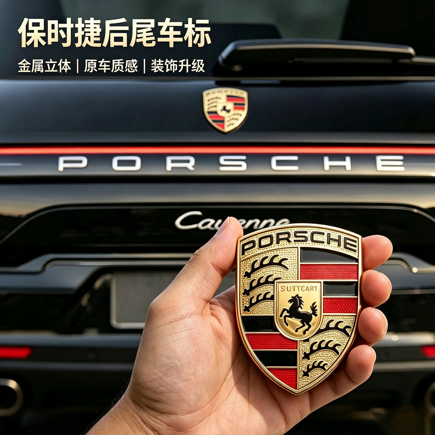 保时捷Macan卡宴改装车尾后标志
