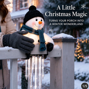 Winter Glow Snowman Icicle Light Decor圣诞围栏雪人冰柱装饰灯