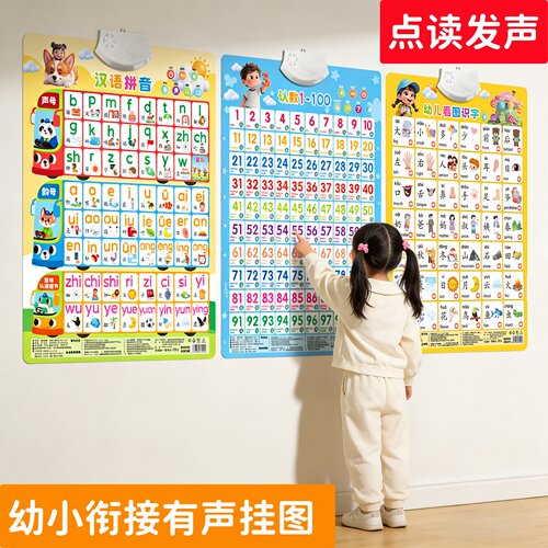 幼儿看图识字拼音点读有声挂图