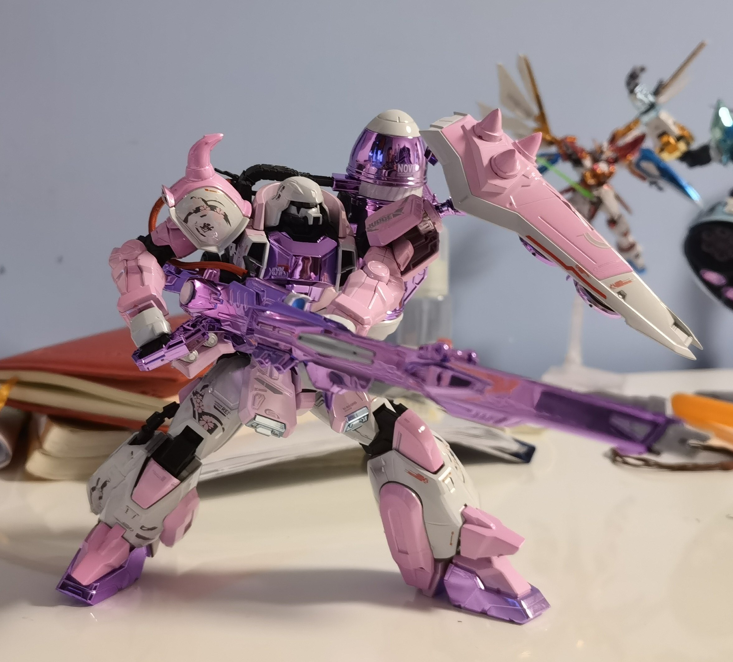 异星电镀 mg 红色 扎古 露娜扎古 扎古电镀版 猛男粉  高达喷涂