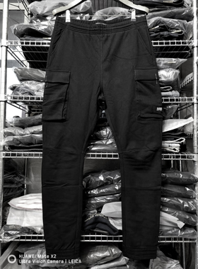 GS特价男士流行军旅系列大口袋黑卫裤修身束脚裤休闲卫裤D21528