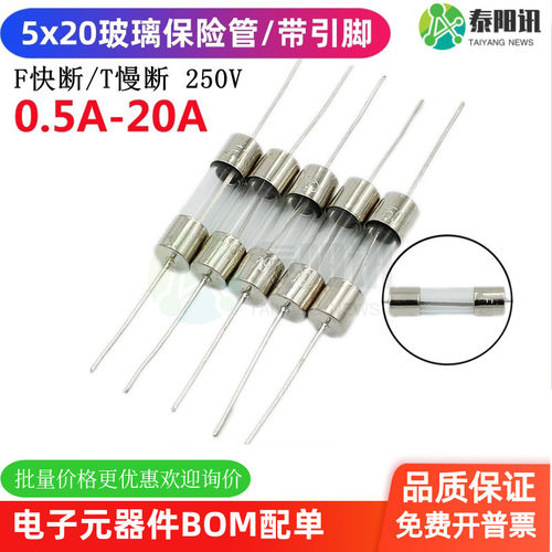 5x20mm玻璃保险管带引脚泰阳讯