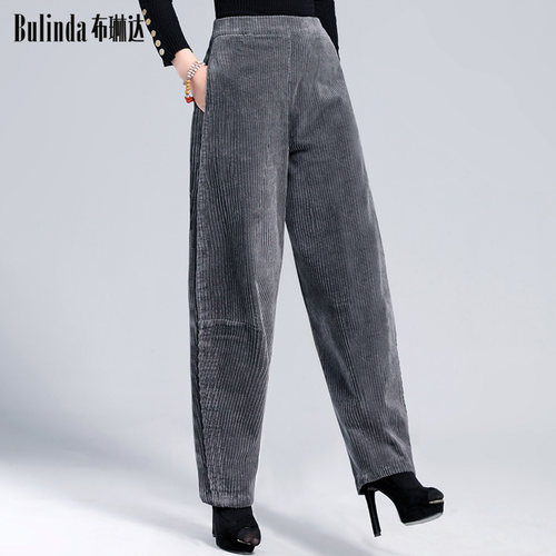 秋冬文艺布琳达纯棉灯芯绒萝卜裤