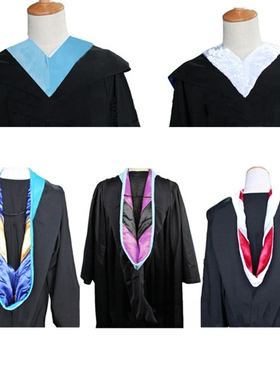 美国大学硕士服头套 学生披肩 hold毕业礼服定制