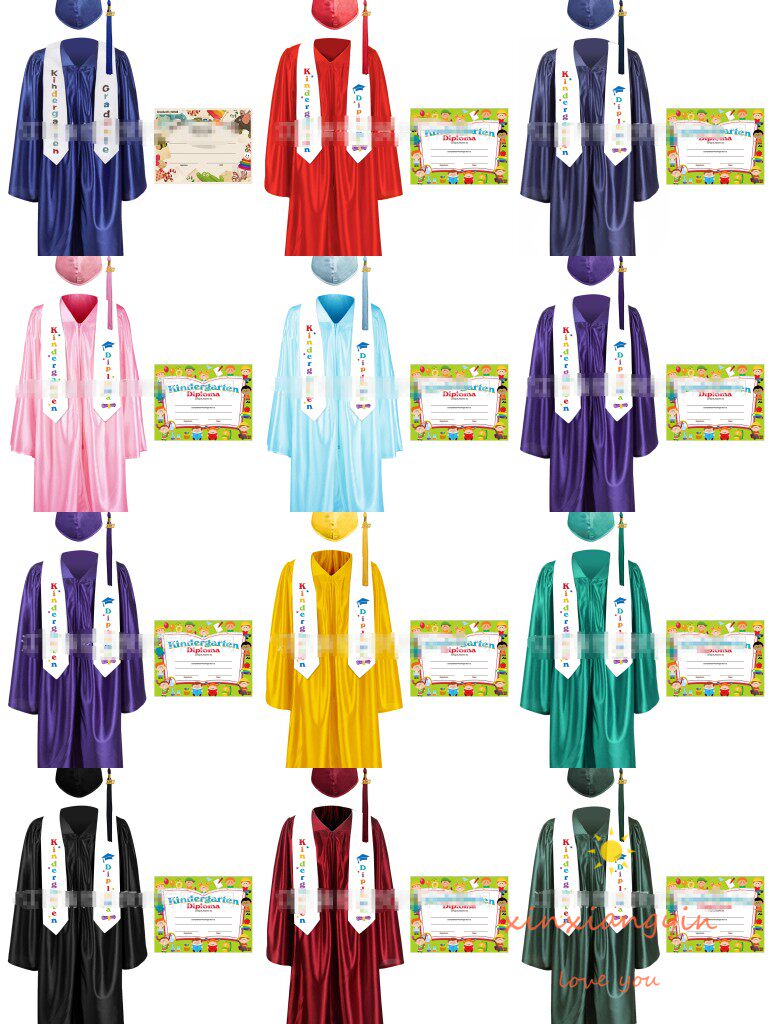 儿童幼儿园小学中学毕业服学士服博士服博士帽来图定制