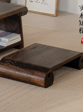 家用实木坐榻飘窗榻榻米坐禅凳办公室软垫踩脚矮凳儿童矮榻脚踏凳