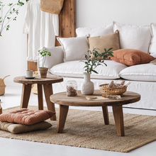 Onlythis复古角几边几实木圆形茶几老松木组合现代简约客厅子母桌