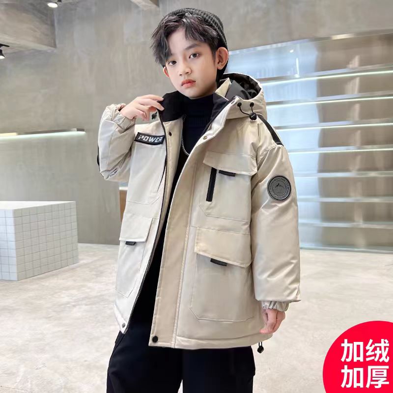 男童新款冬季加绒加厚外套