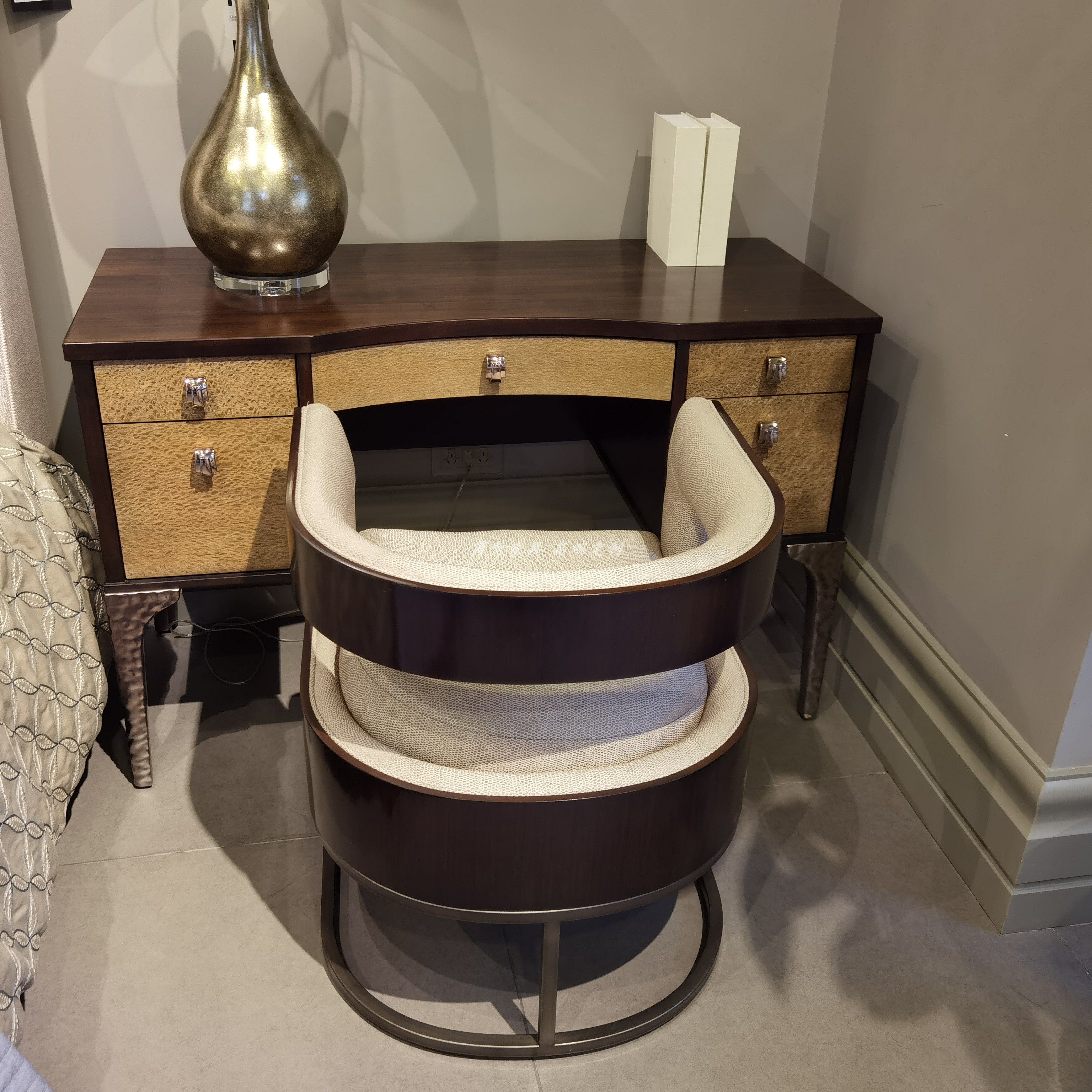 美克art家具新都会梳妆台 美式实木轻奢美家新中式金属书桌写字桌