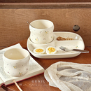 ins风碎花三格分格餐盘陶瓷分餐盘高级感家用减肥盘子早餐盘大人