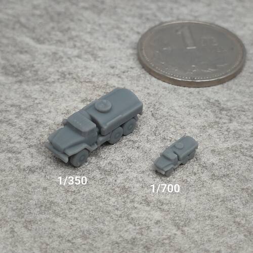 乌拉尔375油罐车 树脂白模 1/350/700坦克战车微缩模型 TK168