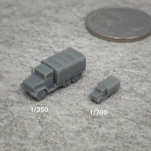 M35A2卡车 树脂白模 1/350/700坦克战车微缩模型 TK266