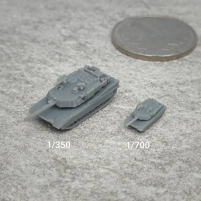 M1A2主战坦克 树脂白模 1/350/700坦克战车微缩模型 TK406