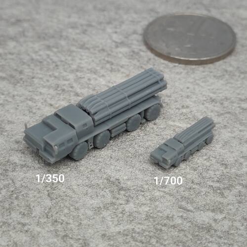 BM-30龙卷风火箭炮 树脂白模 1/350/700坦克战车微缩模型 TK124