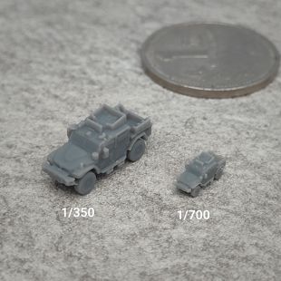 哈士奇战术支援车 树脂白模 1/350/700 坦克战车微缩模型 TK437