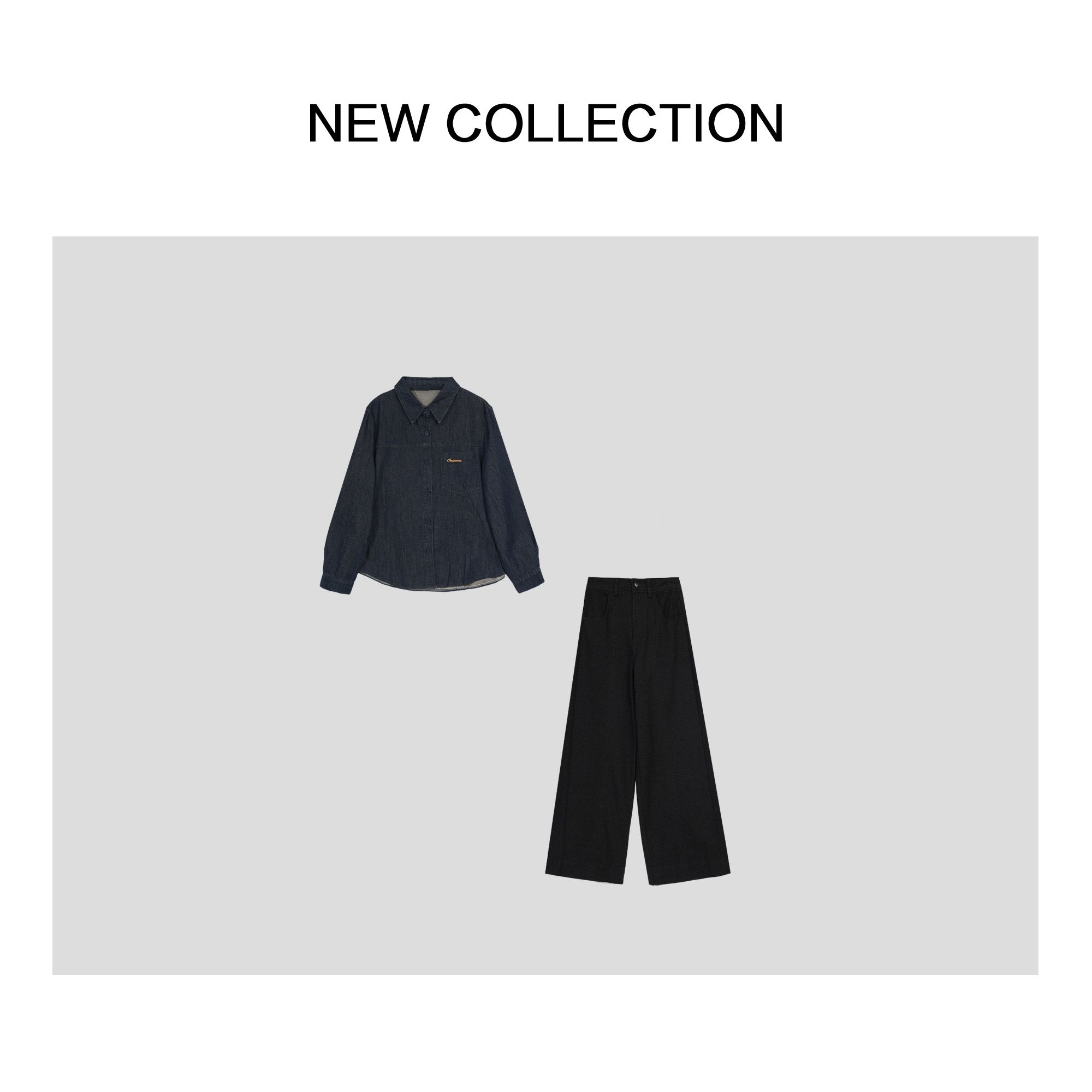 新款气质休闲上衣+裙子牛仔套装 D1516120BS -120B