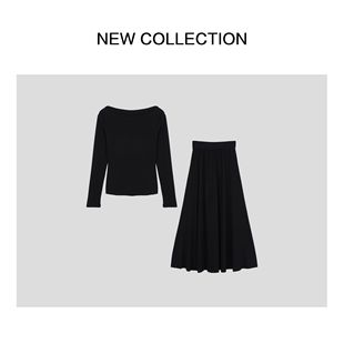 D1538020 高奢气质黑色套装 8020秋冬上衣 新款 秋季