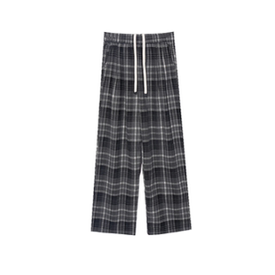 K3F58001 女士春秋休闲宽松格子裤-8001