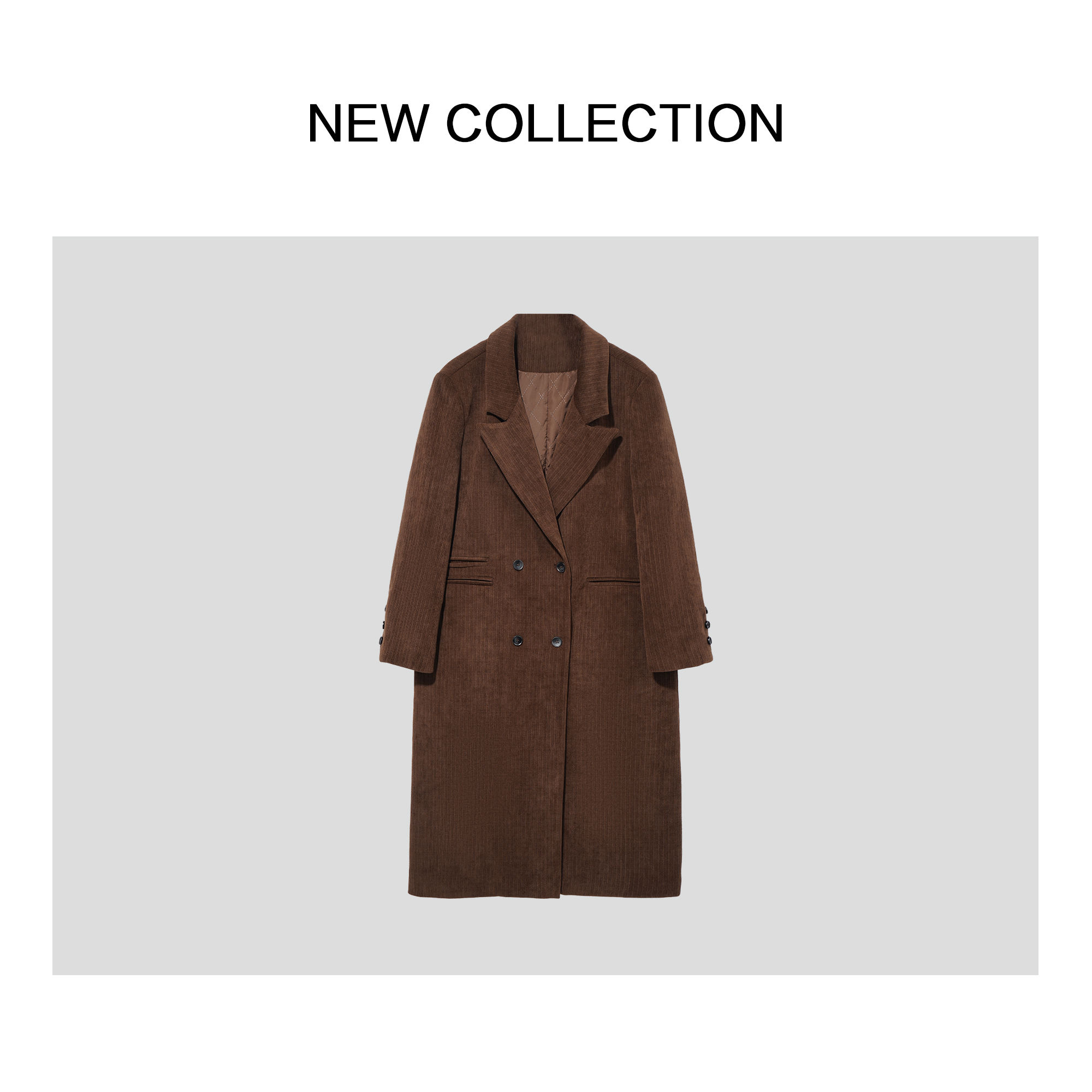 高品质宽松中长款双面呢大衣N3F58001-8001外套