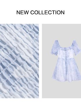 L5F26030 梦幻蝴蝶印花连衣裙，多层次荷叶边设计