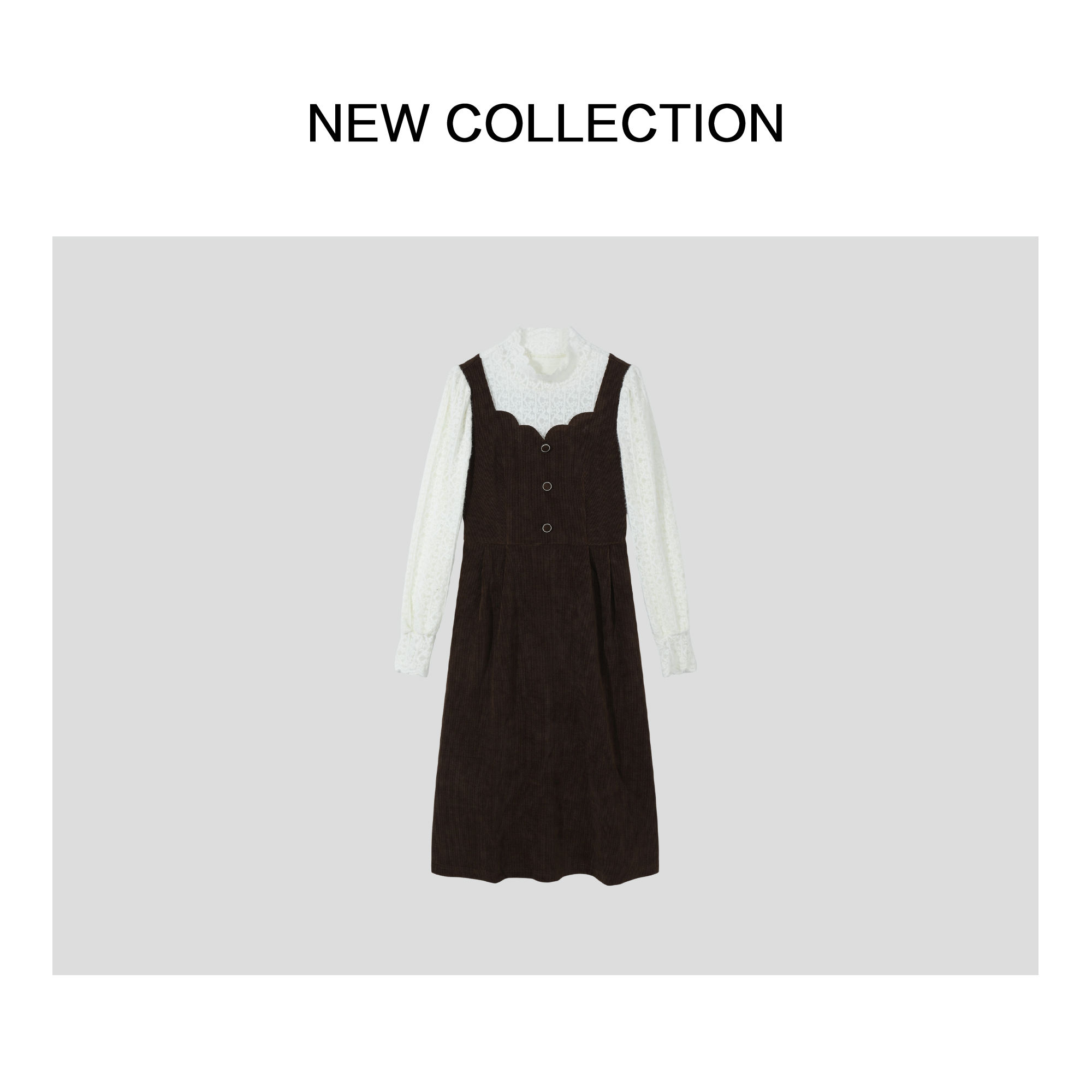 新款简约法式假两件裙 L3F58010